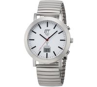 Funkuhr ETT "Station Watch", grau (hellgrau), Armbanduhren, Herren, Funkuhr, Armbanduhr, Herrenuhr, Datum, Solar, Flexband, Zugband (67165940-0)