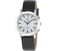 Funkuhr ETT "Station Watch", schwarz, Armbanduhren, Damen, Funkuhr, Armbanduhr, Damenuhr, Solar, Lederarmband (75794117-0)