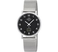 Funkuhr MASTER TIME "Advanced", silber (silberfarben, schwarz), Armbanduhren, Damen, Funkuhr, Quarzuhr, Armbanduhr, Damenuhr, Edelstahlarmband, analog, digital (37300515-0) silberfarben, schwarz