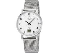 Funkuhr MASTER TIME "Advanced", silber (silberfarben, weiß, weiß), Armbanduhren, Damen, silberfarben, Funkuhr, Armbanduhr, Quarzuhr, Damenuhr, Datum (60325001-0) silberfarben, weiß, weiß