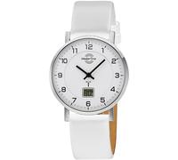 Master Time MTLA-10805-12L Damen-Funkuhr mit weißem Lederband