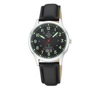 Funkuhr MASTER TIME "Aviation", schwarz, schwarz, Armbanduhren, Herren, Quarzuhr, Armbanduhr, Herrenuhr, Lederarmband, analog, digital (45270639-0) schwarz, schwarz