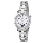 Funkuhr MASTER TIME "Basic", silber (silberfarben, weiß), Armbanduhren, Damen, Funkuhr, Armbanduhr, Quarzuhr, Damenuhr, Datum, Edelstahlarmband (263359-0) silberfarben, weiß