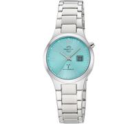 Funkuhr MASTER TIME, silber (silberfarben, türkisfarben), Armbanduhren, Damen, Funkuhr, Quarzuhr, Armbanduhr, Damenuhr, Edelstahlarmband, analog, digital (49027213-0)