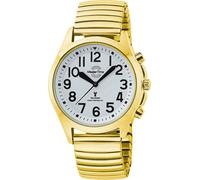 Funkuhr MASTER TIME "Sprechende Funkuhr", gold (goldfarben), Armbanduhren, Damen, Funkuhr, Quarzuhr, Armbanduhr, Damenuhr, analog, Flexband, Zugband (51829162-0) goldfarben