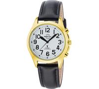 Funkuhr MASTER TIME "Sprechende Funkuhr", schwarz, Armbanduhren, Damen, Funkuhr, Quarzuhr, Armbanduhr, Damenuhr, Lederarmband, analog (74733359-0) schwarz