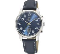 Funkuhr MASTER TIME "Super Power", blau (dunkelblau), Armbanduhren, Herren, Funkuhr, Armbanduhr, Quarzuhr, Herrenuhr, Datum, Leuchtzeiger (90689241-0) dunkelblau