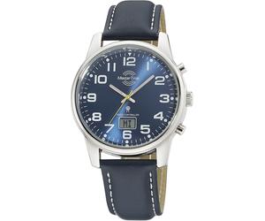 Funkuhr MASTER TIME "Super Power", blau (dunkelblau), Armbanduhren, Herren, Funkuhr, Armbanduhr, Quarzuhr, Herrenuhr, Datum, Leuchtzeiger (90689241-0) dunkelblau