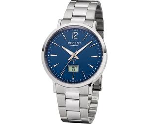 Funkuhr REGENT "18514494", silberfarben, Armbanduhren, Herren, Funkuhr (35615345-0) silberfarben