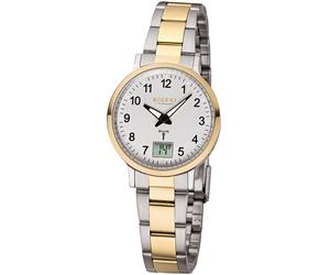 Funkuhr REGENT, gold (edelstahlfarben, goldfarben), Armbanduhren, Damen, Funkuhr, Quarzuhr, Armbanduhr, Damenuhr, Datum, Edelstahlarmband (46743518-0) edelstahlfarben, goldfarben