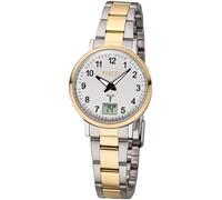 Funkuhr REGENT, gold (edelstahlfarben, goldfarben), Armbanduhren, Damen, Quarzuhr, Armbanduhr, Damenuhr, Datum, Edelstahlarmband (46743518-0) edelstahlfarben, goldfarben