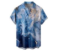 Funky Hawaiihemd Herren Hemd Herren Henley Shirt Baumwolle Frühling Sommer Langarm T-Shirts Freizeithemd Regular Fit Casual Trachtenbluse Lustige Tshirts für Männer Sprüche