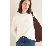 Cecil Damen Funnelneck Shirt Unifarbe Weiß Größe S