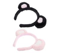 FUNNETOYU 2 Stück Niedliches Bärenohren Haarband Weiches Multifunktionales Stirnband für Damen Praktisches Wiederverwendbares Kopfhaar accessoire zum Waschen Make up Cosplay und Alltag