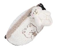 FUNNETOYU Plüschige Organisieren Kleinem Damen Bauchtasche Plüsch Bärenanhänger mit Weiße Gürteltasche aus Weichem mit Metall zum Münzen Karten und Schule und Reisen