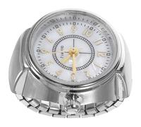 FUNNETOYU Stilvolle Kleiner Ringuhr mit Digitaler Anzeige Silberfarbener Fingeruhr für Damen und Herren Modisches Schmuck Accessoire mit Großer Ziffernanzeige