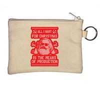 Funny All I Want for Christmas is The Means of Production Karl Marx Schlüsselanhänger Münzbörse Beige