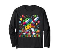 Funny Birthday Squad Building Blocks Party Kids Boys Teens Langarmshirt