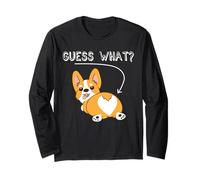 Funny Boys Guess What Butt Pembroke Welsh Corgi Dog Lover Langarmshirt