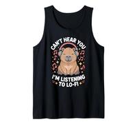 Funny Capybara Listening to Lo-Fi Music Graphic Tank Top