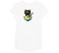 Funny Cat Ramen Graphic Tee Japanese Kawaii Anime Cat T-Shirt