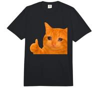 Funny Crying Orange Cat Meme Thumbs-up Weird Cat Face Meme Comfort Colors Adult Heavyweight T-Shirt