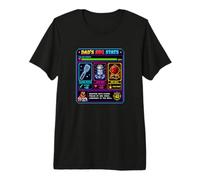 Funny Dads BBQ Stat Pixel Art Grillen Papa Witz Gamer Vater Premium T-Shirt