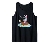 Funny Easter Bunny Fishing Egg Hunting - Easter Sunday Fun Tank Top