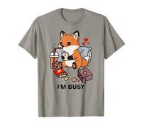 Funny Fox I'm Busy Boba Tea Snacks Zoo Boys Girls Kids T-Shirt