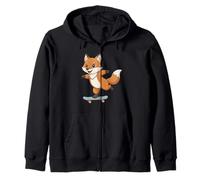 Funny Fox Skater Skateboard Ballerina Zoo Jungen Mädchen Kapuzenjacke