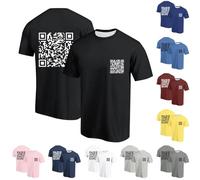 Funny Fu Qr Code Fuck-You Hoodie Herren Damen Lustig T-Shirts Humorous Hidden Message Shirt Funky Trend Y2K Oberteil Teenager Mädchen Qr Code Tops Weihnachts Geschenk Unisex Schwarz XXL