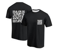 Funny Fu Qr Code Fuck-You T-Shirts Herren Lustig Scannable Tshirt Baumwolle Basic Shirt Humorous Hidden Message Oberteil Tops Funky Trend Y2K T Shirt Kurzarm Lockere Freizeitshirt