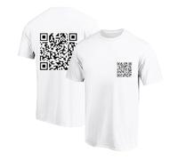 Funny Fu Qr Code Fuck-You T-Shirts Herren Lustig Scannable Tshirt Baumwolle Basic Shirt Humorous Hidden Message Oberteil Tops Funky Trend Y2K T Shirt Kurzarm Lockere Freizeitshirt