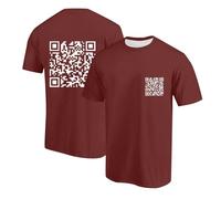 Funny Fu Qr Code Fuck-You T-Shirts Herren Lustig Scannable Tshirt Baumwolle Basic Shirt Humorous Hidden Message Oberteil Tops Funky Trend Y2K T Shirt Kurzarm Lockere Freizeitshirt