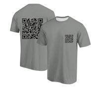 Funny Fu Qr Code Fuck-You T-Shirts Herren Lustig Scannable Tshirt Baumwolle Basic Shirt Humorous Hidden Message Oberteil Tops Funky Trend Y2K T Shirt Kurzarm Lockere Freizeitshirt