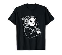 Funny Grim Reaper Listening Music Shirt Men Women Kids T-Shirt