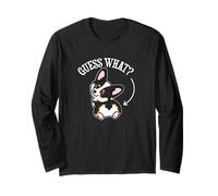 Funny Kawaii Guess What Butt Black Tricolor Corgi Lover Langarmshirt