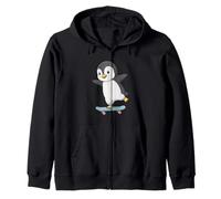 Funny Penguin Skater Skateboard Ballerina Zoo Jungen Mädchen Kapuzenjacke