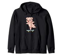 Funny Pig Skater Skateboard Ballerina Zoo Jungen Mädchen Kapuzenjacke