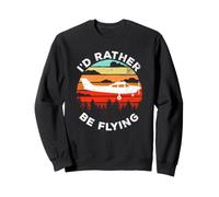 Funny Pilot I'd Rather Be Flying Retro C172 Airplane Sweatshirt