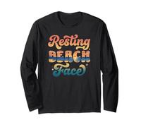 Funny Resting Beach Face Summer and Beach Cute Ocean Lovers Langarmshirt