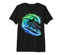 Funny Surfer Ocean Wave Surfing Surfboard Water Sports Premium T-Shirt