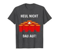 Funny t-Shirt Festival Beer Pong Tshirt for Festival goers b T-Shirt, Herren, Anthrazit Meliert, XL