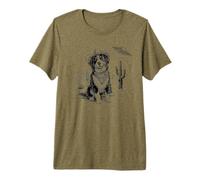 Funny UFO Bernese Mountain Dog Alien Vintage 90s Wild West Premium T-Shirt