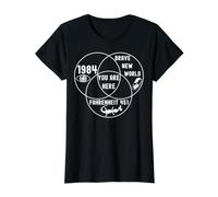 Funny You Are Here Dystopian Venn Diagramm English Teacher W Preisgünstiges Grafik-T-Shirt, Damen, Schwarz, XL