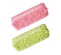 FUNOMOCYA 2 Stück Plüsch Federmäppchen Vielseitige Kosmetiktasche und Tragbare Aufbewahrungstasche für Mädchen Weiches Material Reißfest für Stifte Münzen und Kosmetik Zufällige Farbe