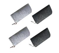 FUNOMOCYA 4 Stück Teiliges Filz Federmäppchen Multifunktionale Stifttasche und Kosmetiktasche Strapazierfähiges Material Elegante Graue Farbtöne für Schüler und Bürobedarf