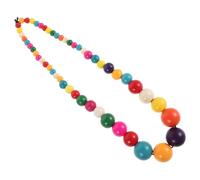FUNOMOCYA Boho Modisches Upgrade mit Bunten Holzperlen Halskette für Damen Lange Auffällige Bohemian Halskette Vielseitige Länge für Festival Outfits und Urlaub