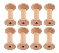 FUNOMOCYA Spulen aus Holz 8 Stück Khaki 70x40mm für Nähmaschinenzubehör und dekorative Zwecke, Leere Holzspulen zum Basteln und Garnhalten