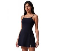 FUNSEED Damen Sportkleid Ärmellos Atmungsaktiv Rückenfrei Kleid für Outdoor Yoga Tennis Golf Fitness Aktivitäten, Schwarz, Klein